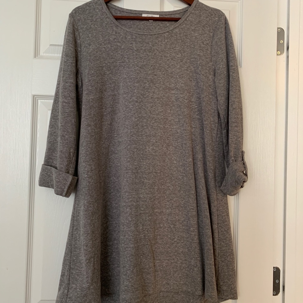 Lightweight sweatshirt tunic 3/4 sleeve